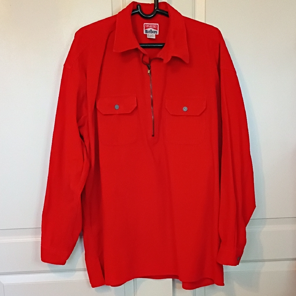 Marlboro Unlimited Courdory Pull Over 1/4 Zip Vintage Shirt Size XL